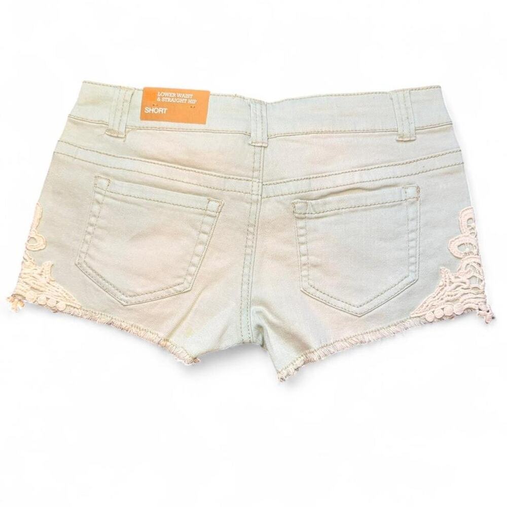 NWT Mossimo Supply Co. VTG 2010s Mint Green Lace Low-Rise Denim Shorts — Size 1 - Picture 5 of 6